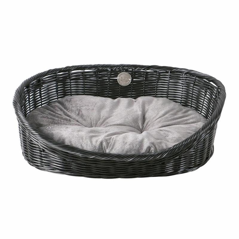 rustic-rattan-pet-basket-with-cushion-m-58x44x19cm-black-anthracite