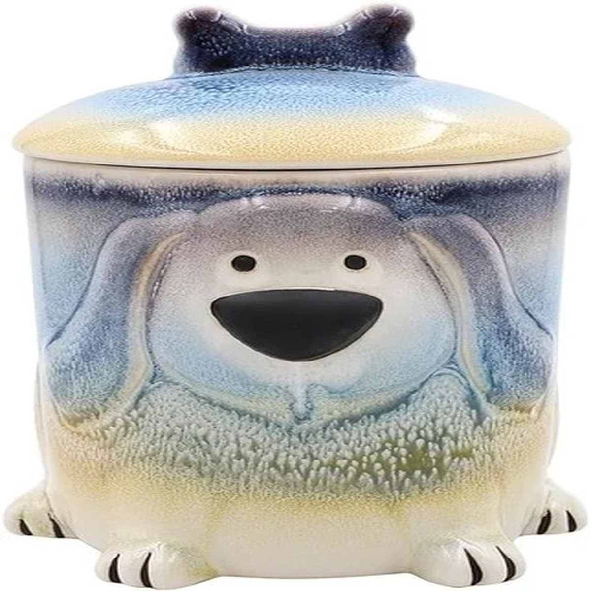 decorative-ceramic-pet-food-storage-canister-with-lid-dog-design-blue-and-beig