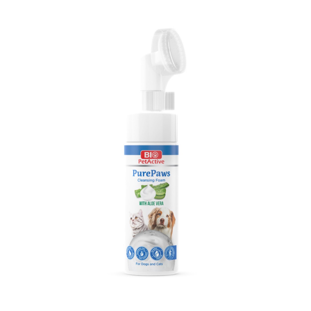 biopet-active-pure-paws-cleansing-foam-with-brush-for-dogs-cats-150ml